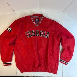 Georgia Bulldogs windbreaker NCAA Pullover Jacket UGA Mens XL SEC v neck gameday